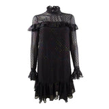 Betsey Johnson Womens Glitter Ruffled Mini Dress, Size 10