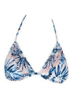 Bar III Pink Blue Tropic Garden Printed Triangle Bikini Top