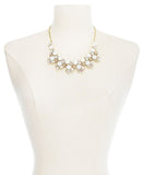 Inc Gold-Tone Stone and Glass Multi-Cluster Statement Necklace