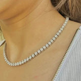 25 Carat Round Genuine Lab Grown Diamond Tennis Necklace 16"