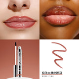 Sacheu Lip Liner STAY-N Peel Off Lip Stain — Long Lasting Matte Lip Tattoo Transfer Proof Lipstain Infused with Hyaluronic Acid & Vitamin E for All Skin Types — Vegan & Cruelty-Free, p-INKED