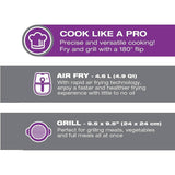 Salton Flip and Cook 3-in-1 Air Fryer, Grill & Dehydrator