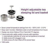 Salton Temperature Control Kettle & Tea Steeper 1.7 L/Qt