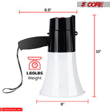 5Core Megaphone Bullhorn Speaker 30W LED Bull Horn Battery Power Cheer Megafono 800 Yard