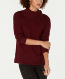 Style & Co Petite Envelope-Neck Tweed Sweater