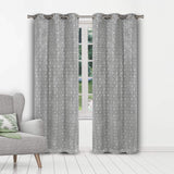 Set of 2: Geometric Print Blackout Grommet Curtain Pair Panel