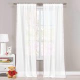 Set of 2: Pompom Semi-Sheer Window Curtain Pair Panel
