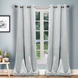 Set of 2: Solid Heavy Blackout Magnetic Window Curtain Pair Panel