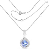 3.77 Carat Genuine Tanzanite and White Topaz .925 Sterling Silver 3 Piece Jewelry Set (Ring, Earrings, and Pendant w/ Chain)