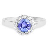 3.77 Carat Genuine Tanzanite and White Topaz .925 Sterling Silver 3 Piece Jewelry Set (Ring, Earrings, and Pendant w/ Chain)
