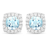 4.62 Carat Genuine Blue Topaz and White Topaz .925 Sterling Silver 3 Piece Jewelry Set (Ring, Earrings, and Pendant w/ Chain)