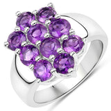 6.80 Carat Genuine Amethyst .925 Sterling Silver 3 Piece Jewelry Set (Ring, Earrings, and Pendant w/ Chain)