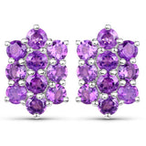 6.80 Carat Genuine Amethyst .925 Sterling Silver 3 Piece Jewelry Set (Ring, Earrings, and Pendant w/ Chain)