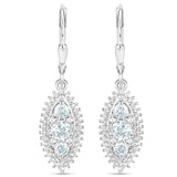 4.50 Carat Genuine Blue Topaz and White Topaz .925 Sterling Silver 3 Piece Jewelry Set (Ring, Earrings, and Pendant w/ Chain)