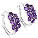 8.32 Carat Genuine Amethyst .925 Sterling Silver Jewelry Set