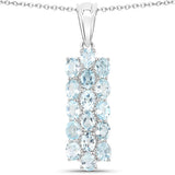 9.88 Carat Genuine Blue Topaz .925 Sterling Silver 3 Piece Jewelry Set (Ring, Earrings, and Pendant w/ Chain)