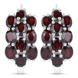10.40 Carat Genuine Garnet .925 Sterling Silver 3 Piece Jewelry Set (Ring, Earrings, and Pendant w/ Chain)