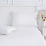 Scallop Frame Embroidered Cotton Percale Sheet Set