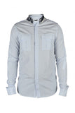 Balmain Men Shirt With Denim Collar
