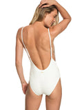 Roxy Womens Surf Memory One Piece Swimsuit, Marshmallow, Large