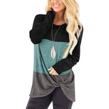 Sieanear Women's Casual Short Sleeve T-Shirt Tops Twist Knot Front Tunics