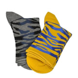 Sierra Socks Zebra Pattern Hi Anklet Casual Cotton Women's 2 Pair Pack
