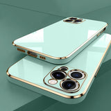 Silicone Plating Cover; Luxury Electroplated Phone Case For IPhone
