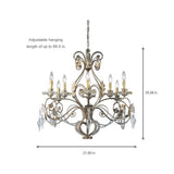 Hampton Bay Allure 8-Light 88-1/2 in. Hanging Silver and Gold Chandelier