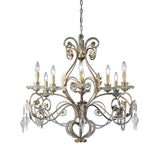 Hampton Bay Allure 8-Light 88-1/2 in. Hanging Silver and Gold Chandelier