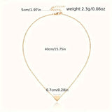 Simple Exquisite Heart-Shaped Pendant Alloy Necklace