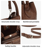 Simple niche woven pattern handbag bucket bag women's bag tide 2025 new senior sense shoulder bag crossbody bag