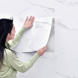 Simulated Thick Marble Tile Floor Self-adhesive Sticker