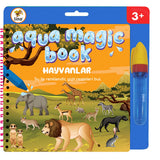 Lino Magic Painting Book: Reusable Water Coloring Book for Mess-Free Fun. Ideal Children's Art Activity, Toddler Coloring, Animals Theme