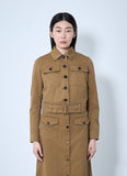 Saint Laurent Women Cotton Serge Crop Jacket