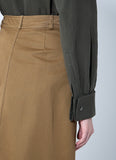 Saint Laurent Women Cotton Serge Midi Skirt