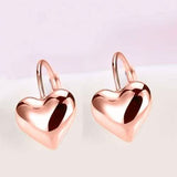 Sleek Heart Shaped Leverback Earrings