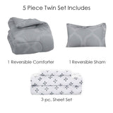 Sloane Street Ogee Bed in a Bag with Solid Reverse Comforter