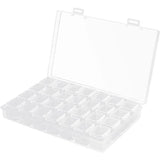 Small 28 Grids Diamond Box Clear Plastic Jewelry Craft Storage Container