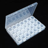Small 28 Grids Diamond Box Clear Plastic Jewelry Craft Storage Container