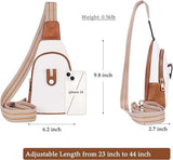 Small Sling Bag for Women Crossbody Bags for Women Trendy Leather Chest Waist Bag Mini Fanny Packs Cross Body Purse for Travel (Style B Off White)