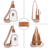 Small Sling Bag for Women Crossbody Bags for Women Trendy Leather Chest Waist Bag Mini Fanny Packs Cross Body Purse for Travel (Style B Off White)