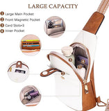 Small Sling Bag for Women Crossbody Bags for Women Trendy Leather Chest Waist Bag Mini Fanny Packs Cross Body Purse for Travel (Style B Off White)
