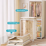 Small Wardrobe Closet with Magnetic Design