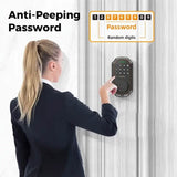 Smart Keypad Door Deadbolt Lock Set with 100-Code Keyless Entry and Anti-Peeking Password