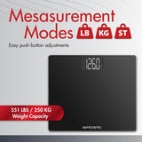 SmartHeart Wide Platform Digital Scale, Up to 551 lbs, Black