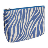 Eklips Blue Zebra Makeup Bag with Zipper