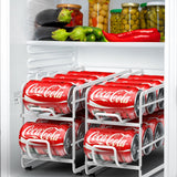 Soda Can Organizer Storage Rack, 2 Pack Stackable Beverage Soda Can Dispenser Organizer Holder for Refrigerator, Cabinet, Pantry