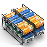 Soda Can Organizer Storage Rack, 2 Pack Stackable Beverage Soda Can Dispenser Organizer Holder for Refrigerator, Cabinet, Pantry