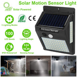 Solar 100 LEDs PIR Motion Sensor Wall Light