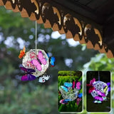 Solar Butterfly Wind Chime Lights, Garden Hanging Decor Lighting Fixture